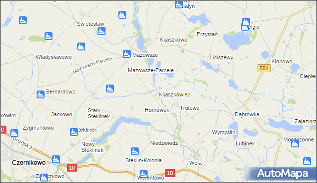 mapa Kijaszkówiec, Kijaszkówiec na mapie Targeo