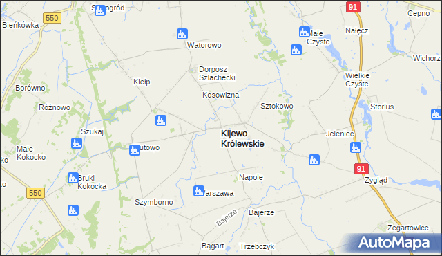 mapa Kijewo Królewskie, Kijewo Królewskie na mapie Targeo