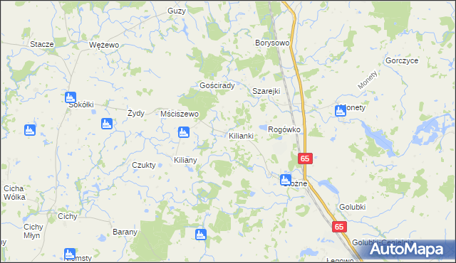 mapa Kilianki, Kilianki na mapie Targeo