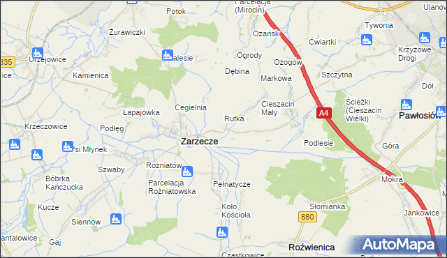 mapa Kisielów gmina Zarzecze, Kisielów gmina Zarzecze na mapie Targeo