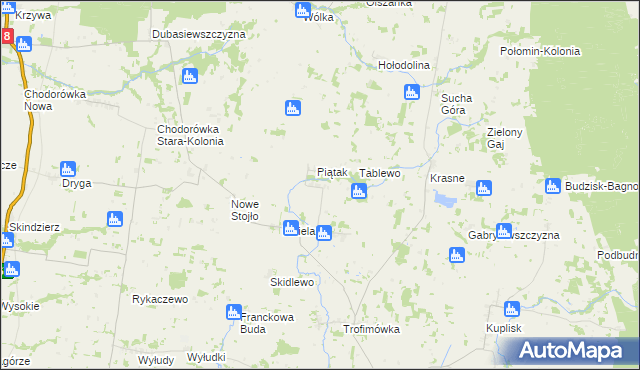 mapa Kizielewszczyzna, Kizielewszczyzna na mapie Targeo