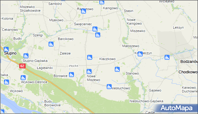 mapa Kłaczkowo, Kłaczkowo na mapie Targeo