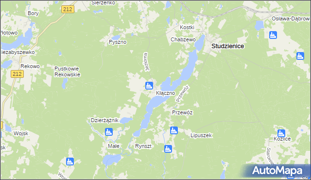 mapa Kłączno, Kłączno na mapie Targeo