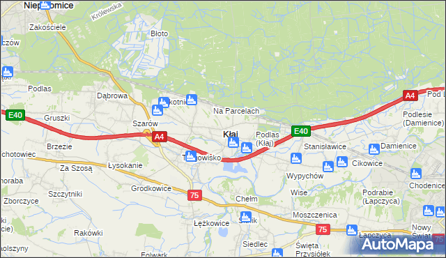 mapa Kłaj, Kłaj na mapie Targeo