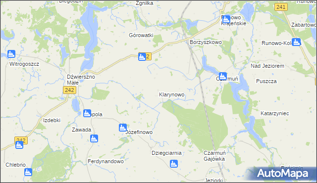 mapa Klarynowo, Klarynowo na mapie Targeo