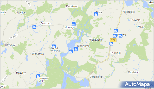 mapa Klasztorek, Klasztorek na mapie Targeo