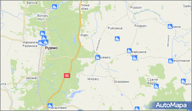 mapa Klecewko, Klecewko na mapie Targeo