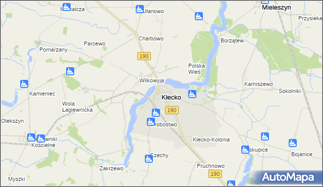mapa Kłecko, Kłecko na mapie Targeo