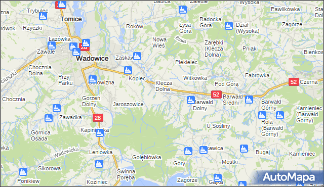 mapa Klecza Górna, Klecza Górna na mapie Targeo