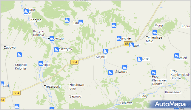 mapa Klejniki, Klejniki na mapie Targeo