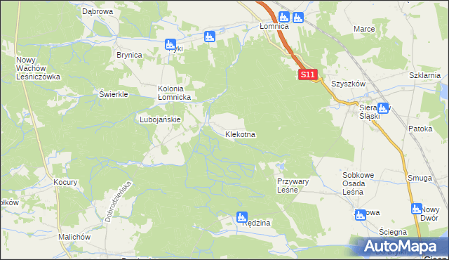 mapa Klekotna, Klekotna na mapie Targeo