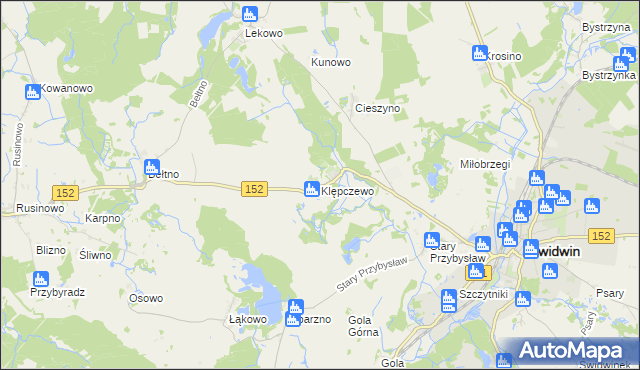 mapa Klępczewo, Klępczewo na mapie Targeo