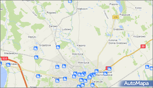 mapa Klępino, Klępino na mapie Targeo