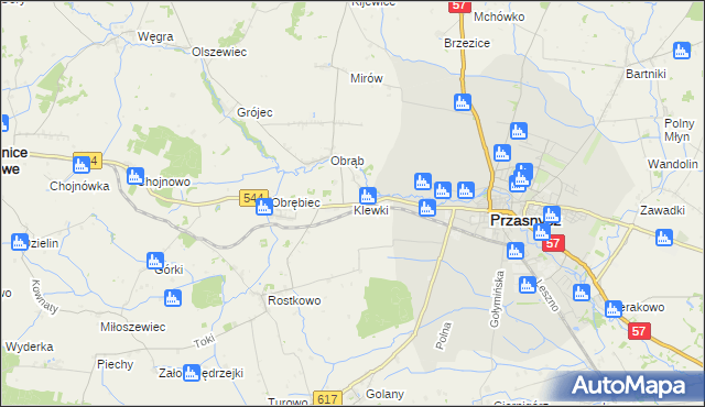 mapa Klewki gmina Przasnysz, Klewki gmina Przasnysz na mapie Targeo