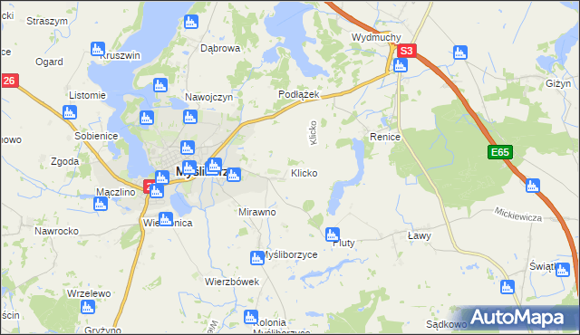 mapa Klicko, Klicko na mapie Targeo