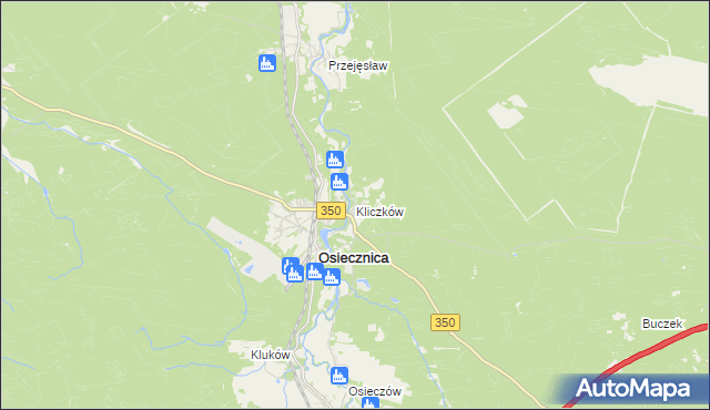 mapa Kliczków, Kliczków na mapie Targeo