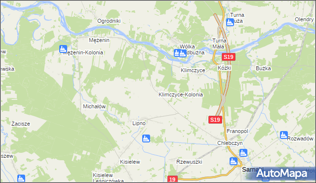 mapa Klimczyce-Kolonia, Klimczyce-Kolonia na mapie Targeo