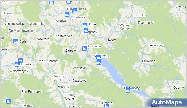 mapa Klimkówka gmina Ropa, Klimkówka gmina Ropa na mapie Targeo