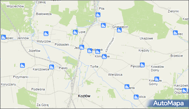 mapa Klimontów gmina Sędziszów, Klimontów gmina Sędziszów na mapie Targeo