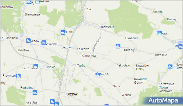 mapa Klimontówek, Klimontówek na mapie Targeo