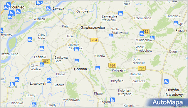 mapa Kliszów gmina Gawłuszowice, Kliszów gmina Gawłuszowice na mapie Targeo