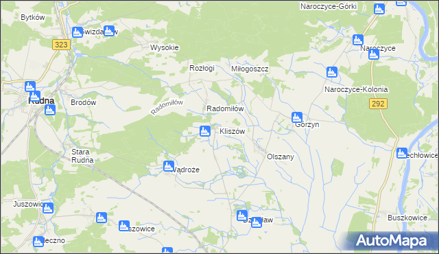 mapa Kliszów gmina Rudna, Kliszów gmina Rudna na mapie Targeo