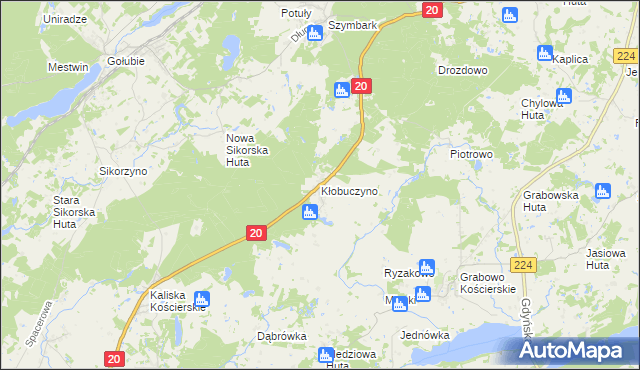 mapa Kłobuczyno, Kłobuczyno na mapie Targeo