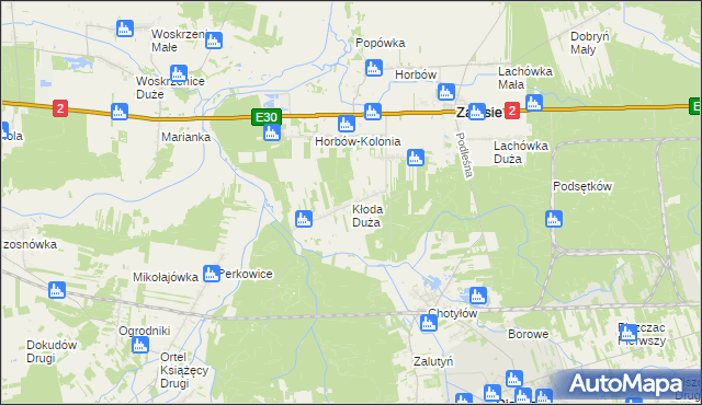 mapa Kłoda Duża, Kłoda Duża na mapie Targeo