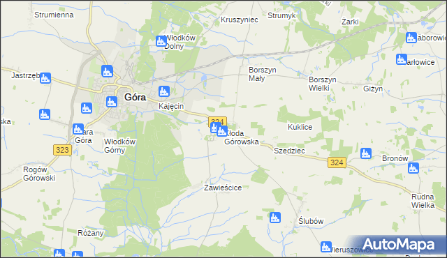 mapa Kłoda Górowska, Kłoda Górowska na mapie Targeo