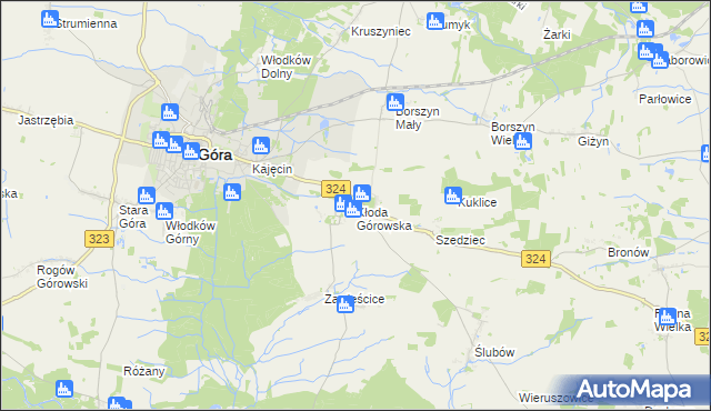 mapa Kłoda Górowska, Kłoda Górowska na mapie Targeo