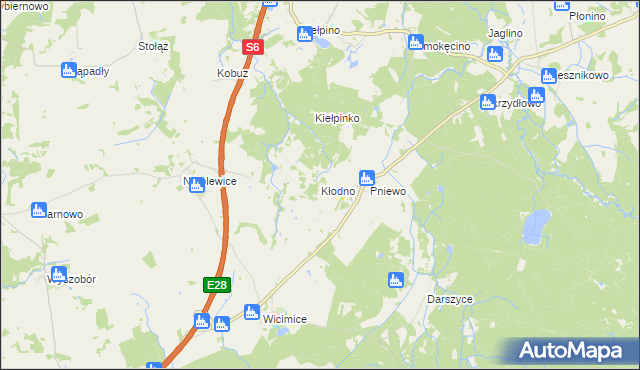 mapa Kłodno gmina Płoty, Kłodno gmina Płoty na mapie Targeo