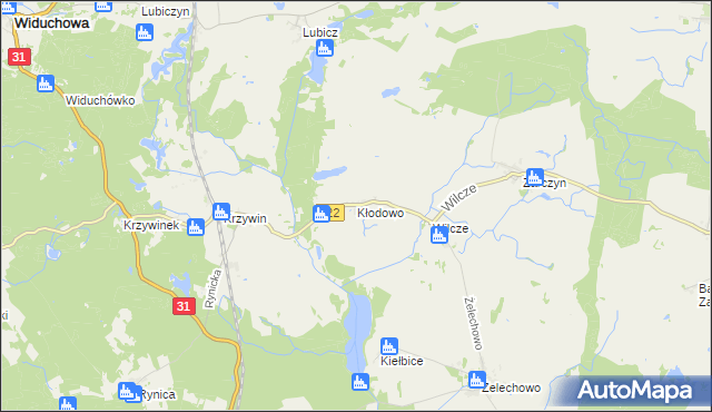 mapa Kłodowo, Kłodowo na mapie Targeo