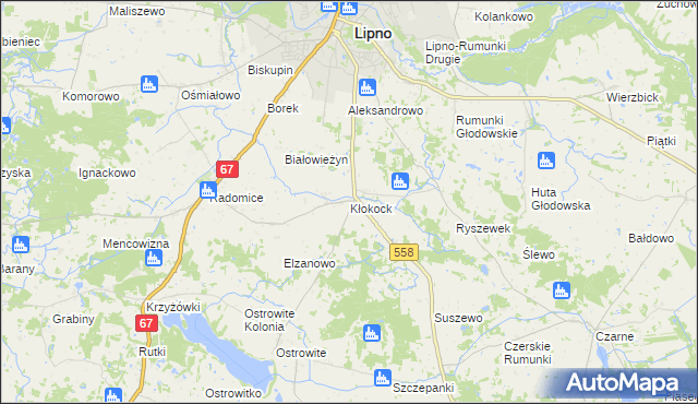 mapa Kłokock, Kłokock na mapie Targeo