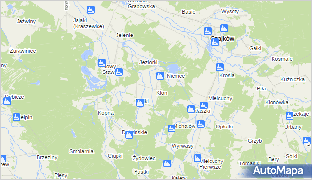 mapa Klon gmina Czajków, Klon gmina Czajków na mapie Targeo