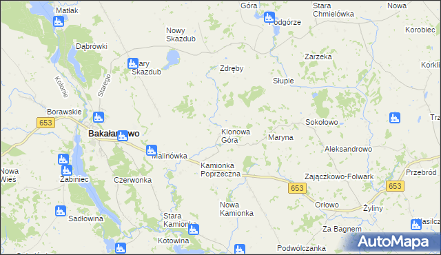 mapa Klonowa Góra, Klonowa Góra na mapie Targeo