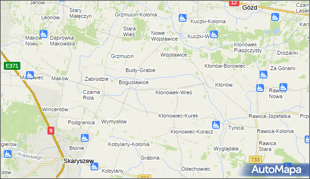 mapa Kłonówek-Wieś, Kłonówek-Wieś na mapie Targeo