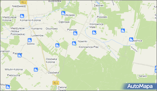 mapa Klonownica-Plac, Klonownica-Plac na mapie Targeo