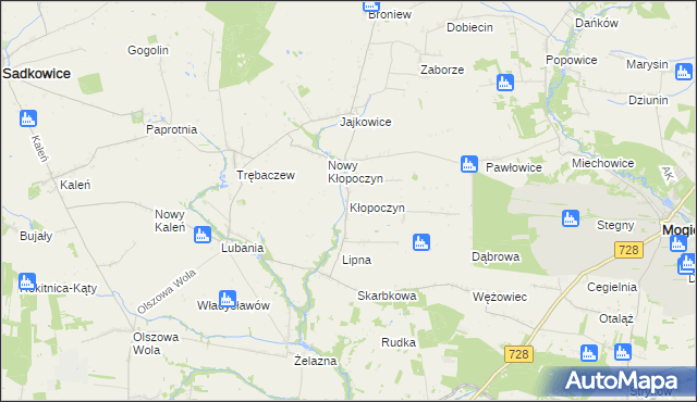 mapa Kłopoczyn, Kłopoczyn na mapie Targeo