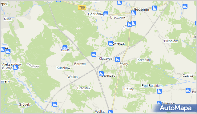 mapa Kluczyce, Kluczyce na mapie Targeo