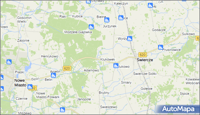 mapa Klukówek, Klukówek na mapie Targeo