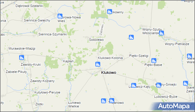 mapa Klukowo-Kolonia, Klukowo-Kolonia na mapie Targeo