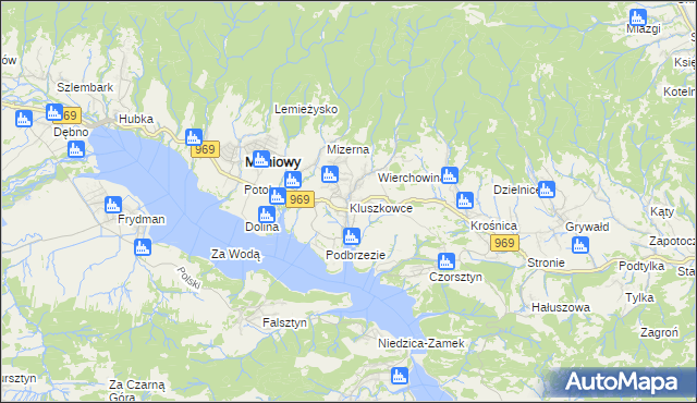 mapa Kluszkowce, Kluszkowce na mapie Targeo