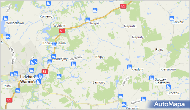 mapa Knipy, Knipy na mapie Targeo