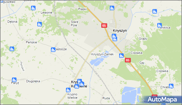 mapa Knyszyn-Zamek, Knyszyn-Zamek na mapie Targeo