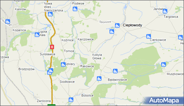 mapa Kobyla Głowa, Kobyla Głowa na mapie Targeo