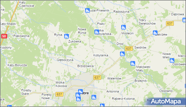 mapa Kobylanka gmina Dobre, Kobylanka gmina Dobre na mapie Targeo