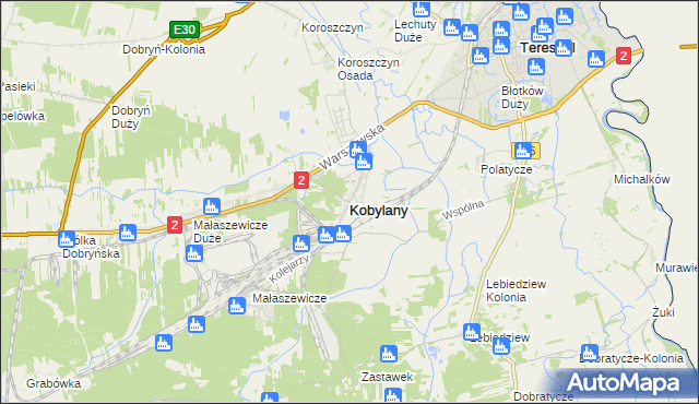 mapa Kobylany gmina Terespol, Kobylany gmina Terespol na mapie Targeo