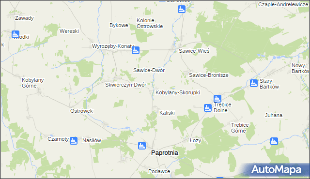 mapa Kobylany-Skorupki, Kobylany-Skorupki na mapie Targeo