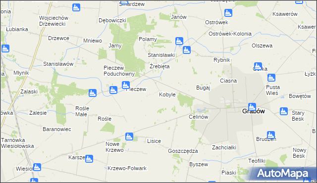 mapa Kobyle gmina Grabów, Kobyle gmina Grabów na mapie Targeo