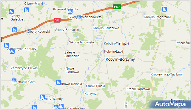 mapa Kobylin-Kuleszki, Kobylin-Kuleszki na mapie Targeo